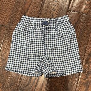 Kids Blue Checkered Swim Trunks
